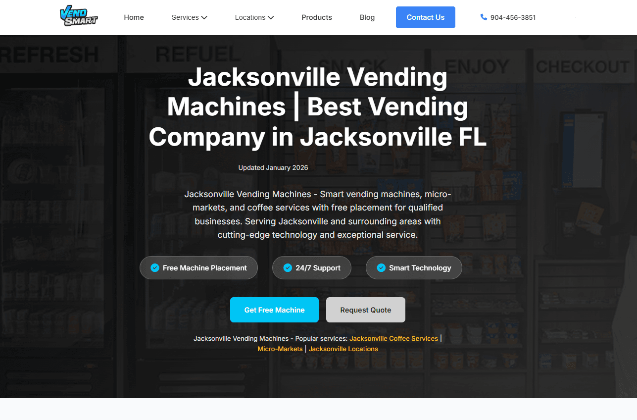 Jacksonville Vending Machines Website