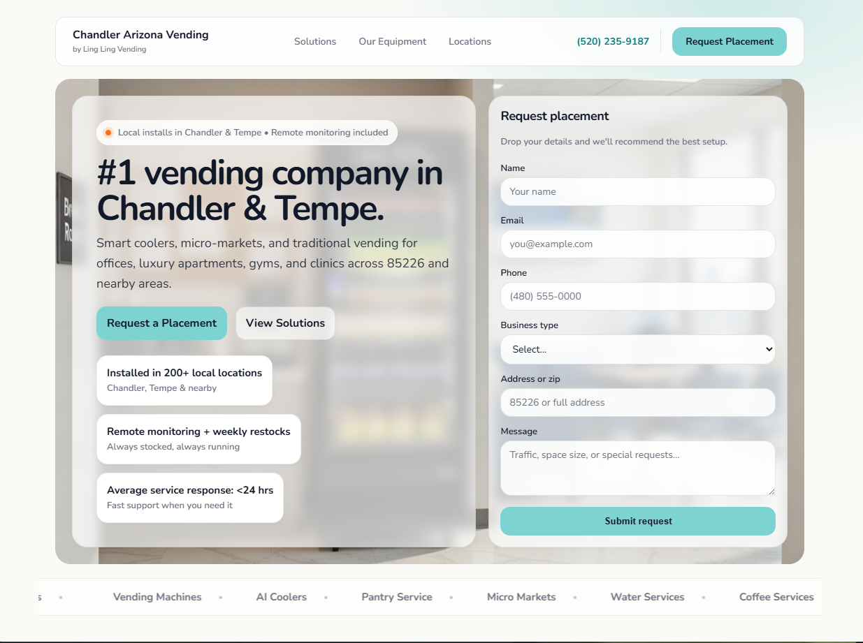 Chandler Arizona Vending Website