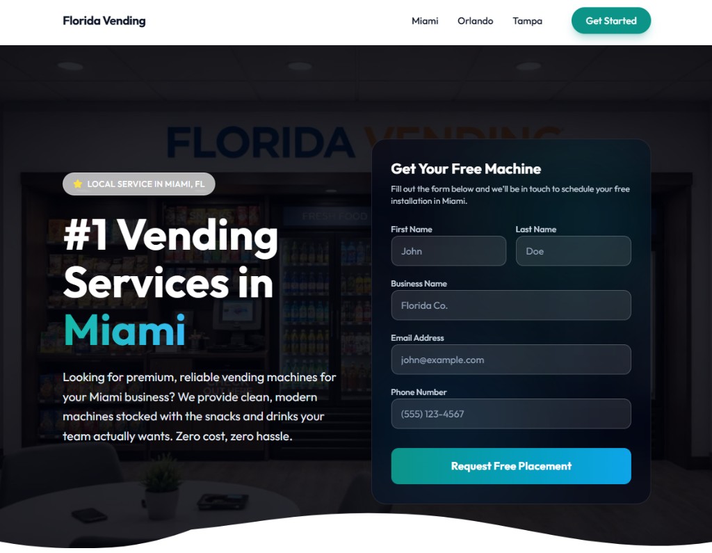 Florida Vending Services Website