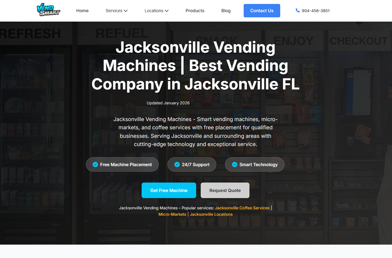 Jacksonville Vending Machines Website